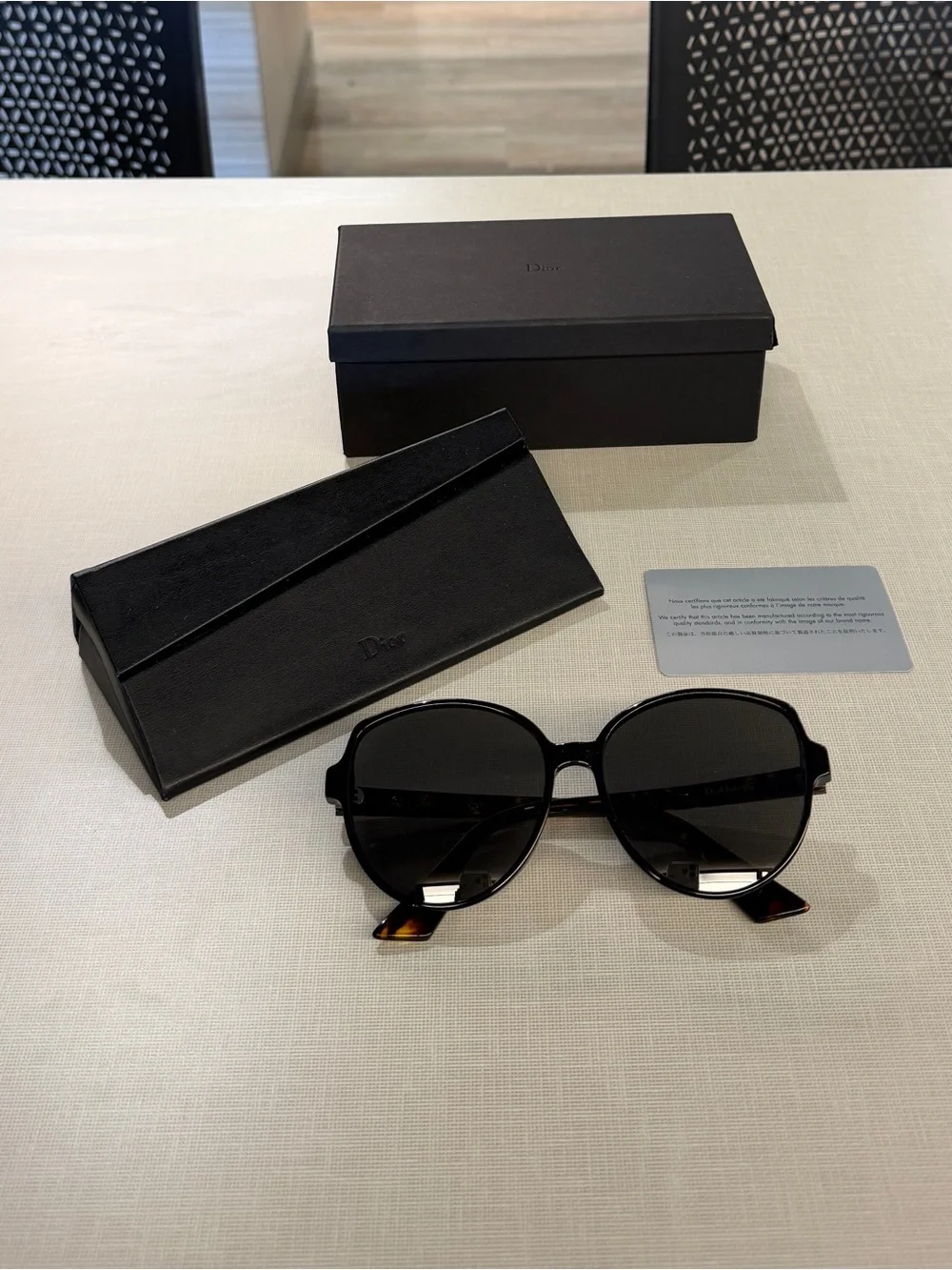 Dior Black and Tortoiseshell/Black Oversized Round Sunglasses (DiorRonde-2)